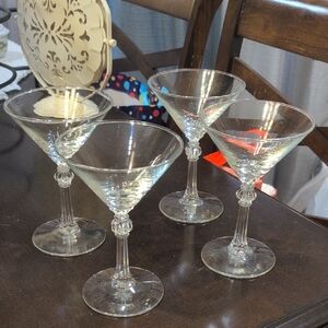 Clear Glass Martini Coupes - Set of 4